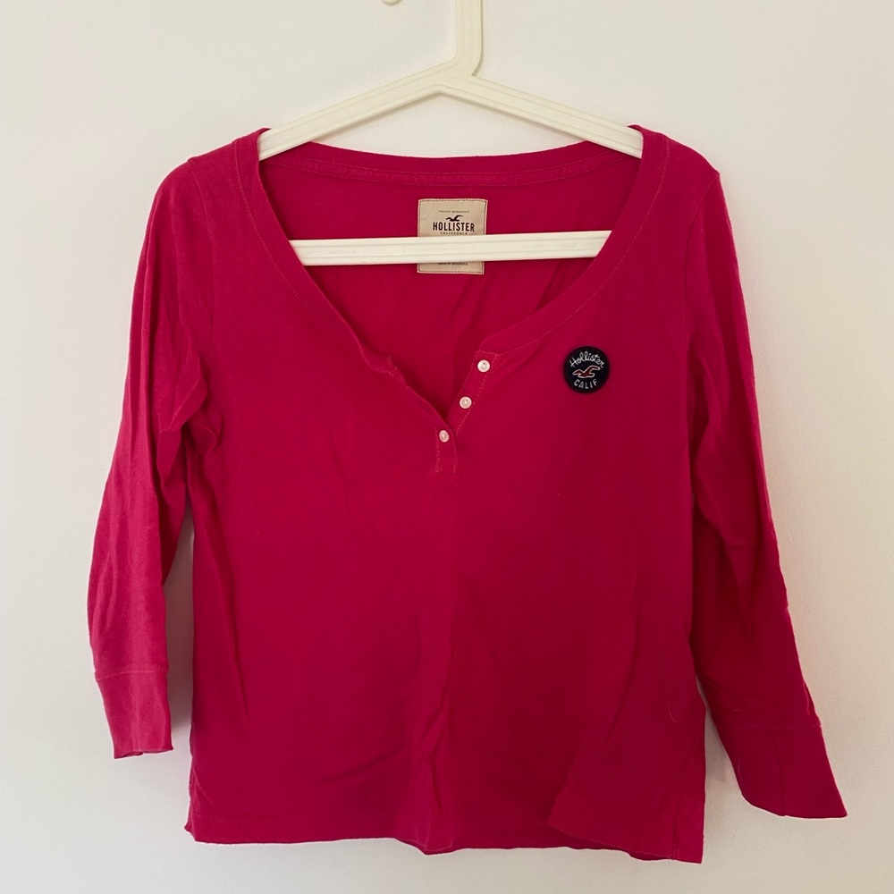 Hot pink hollister long sleeve